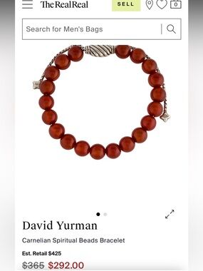David Yurman Red Beaded Bracelet with Silver Accents